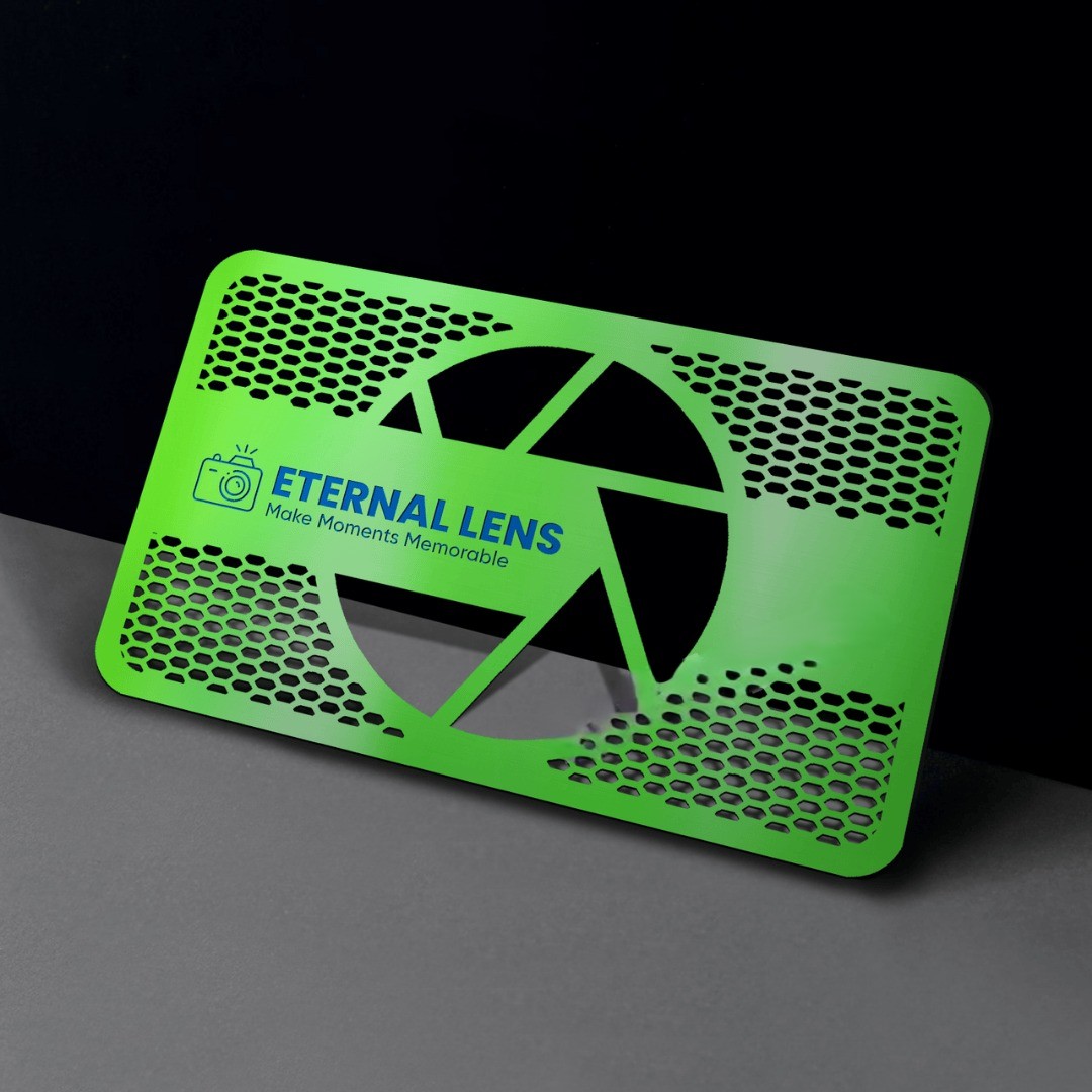 Green Colored Metal visiting card